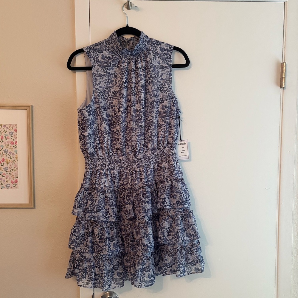 1. State Blue and Purple Ruffled Tiered Sundress